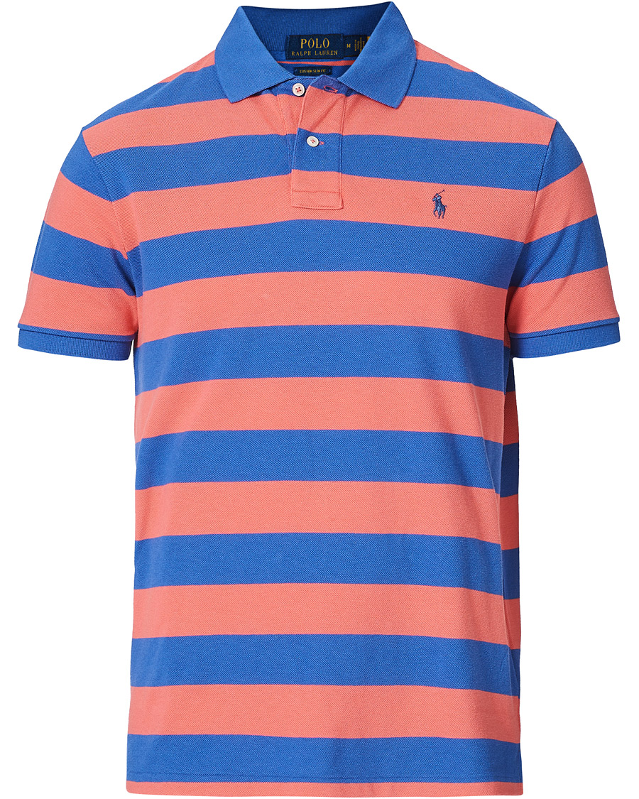 Herre | Polotrøjer | Polo Ralph Lauren | Custom Slim Fit Striped Polo Red/Blue