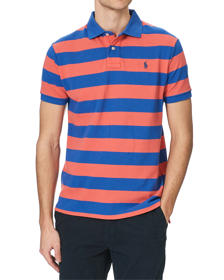 Herre | Polotrøjer | Polo Ralph Lauren | Custom Slim Fit Striped Polo Red/Blue
