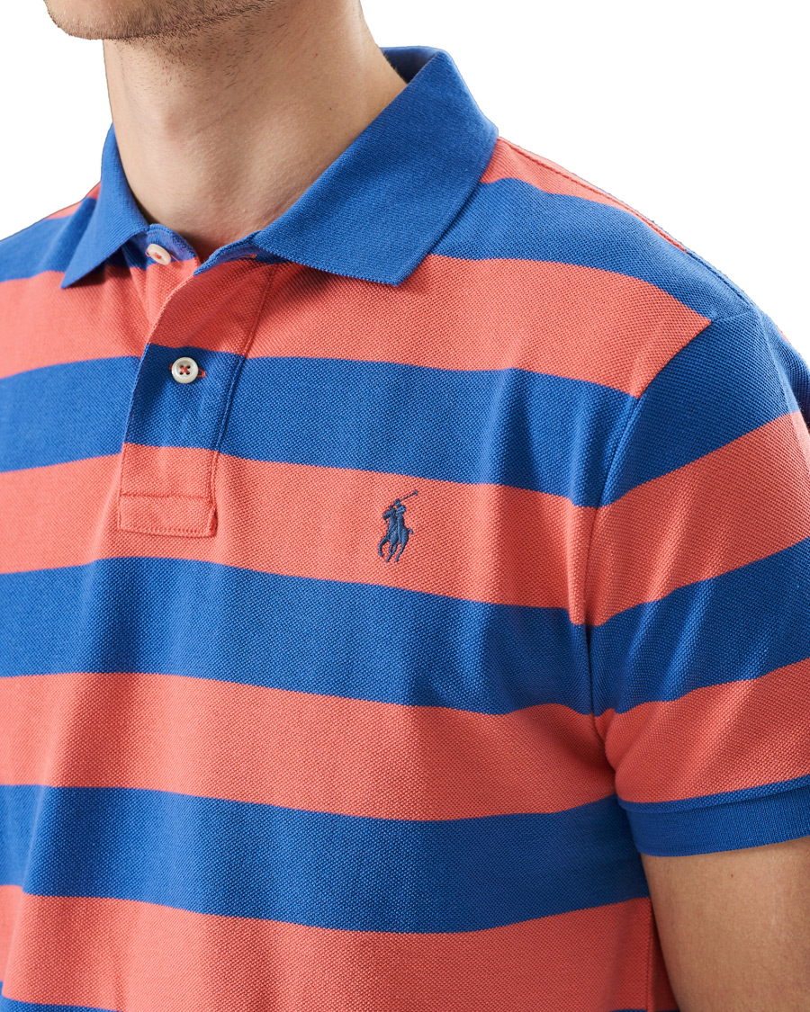 Herre | Polotrøjer | Polo Ralph Lauren | Custom Slim Fit Striped Polo Red/Blue