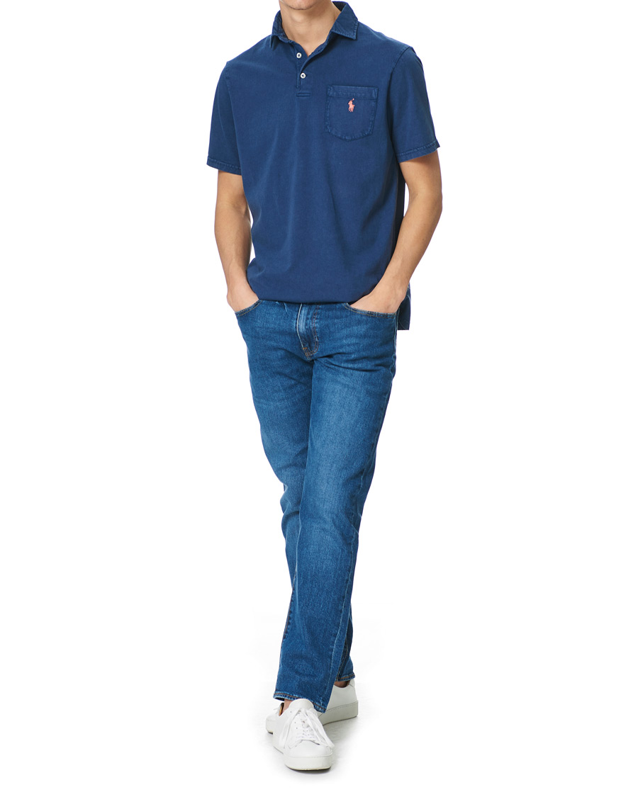 Herre | Polotrøjer | Polo Ralph Lauren | Cotton/Linen Pocket Polo Light Navy