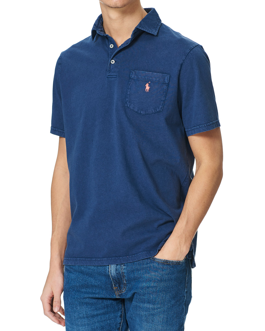Herre | Polotrøjer | Polo Ralph Lauren | Cotton/Linen Pocket Polo Light Navy