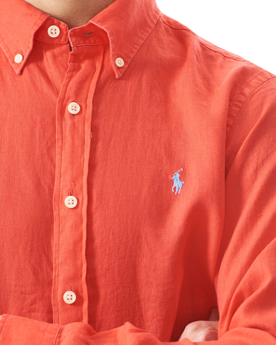 Herre | Skjorter | Polo Ralph Lauren | Custom Fit Linen Button Down Shirt Racing Red