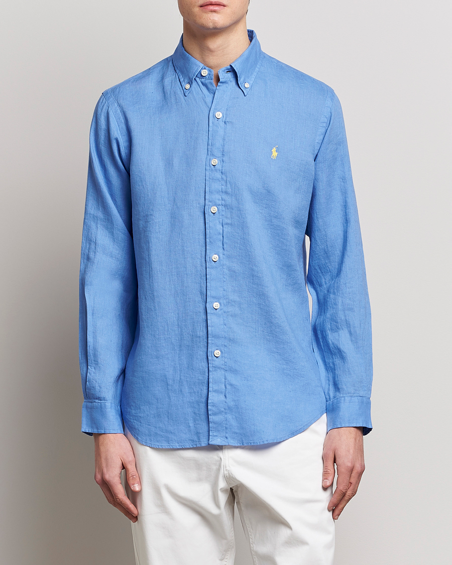 Herre | The linen lifestyle | Polo Ralph Lauren | Custom Fit Linen Button Down Harbor Island Blue