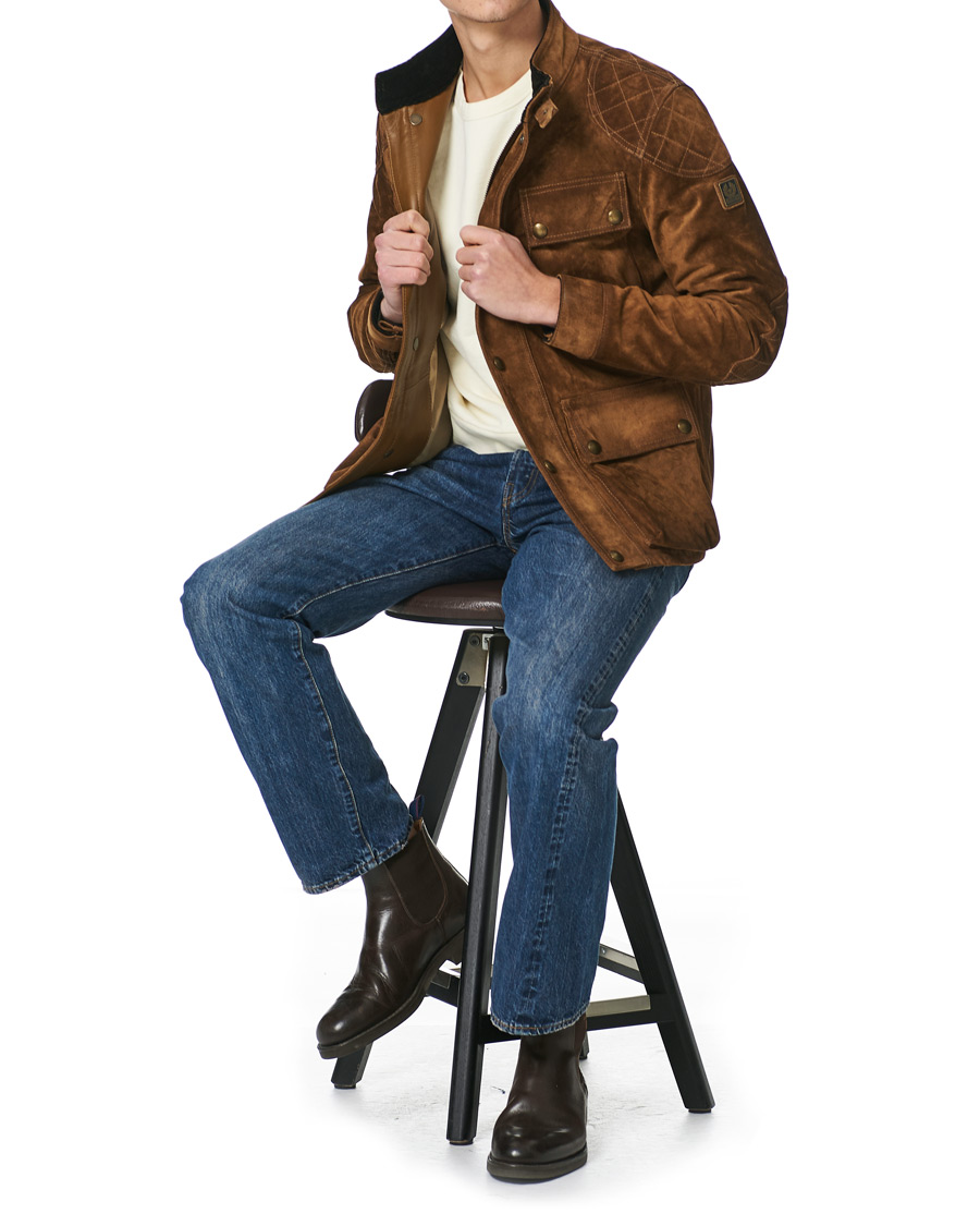 Herre | Jakker | Belstaff | Fieldbrook Suede Jacket Light Camel