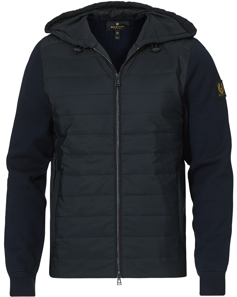Herre | Trøjer | Belstaff | Omar Zip Through Hybrid Hood Dark Ink