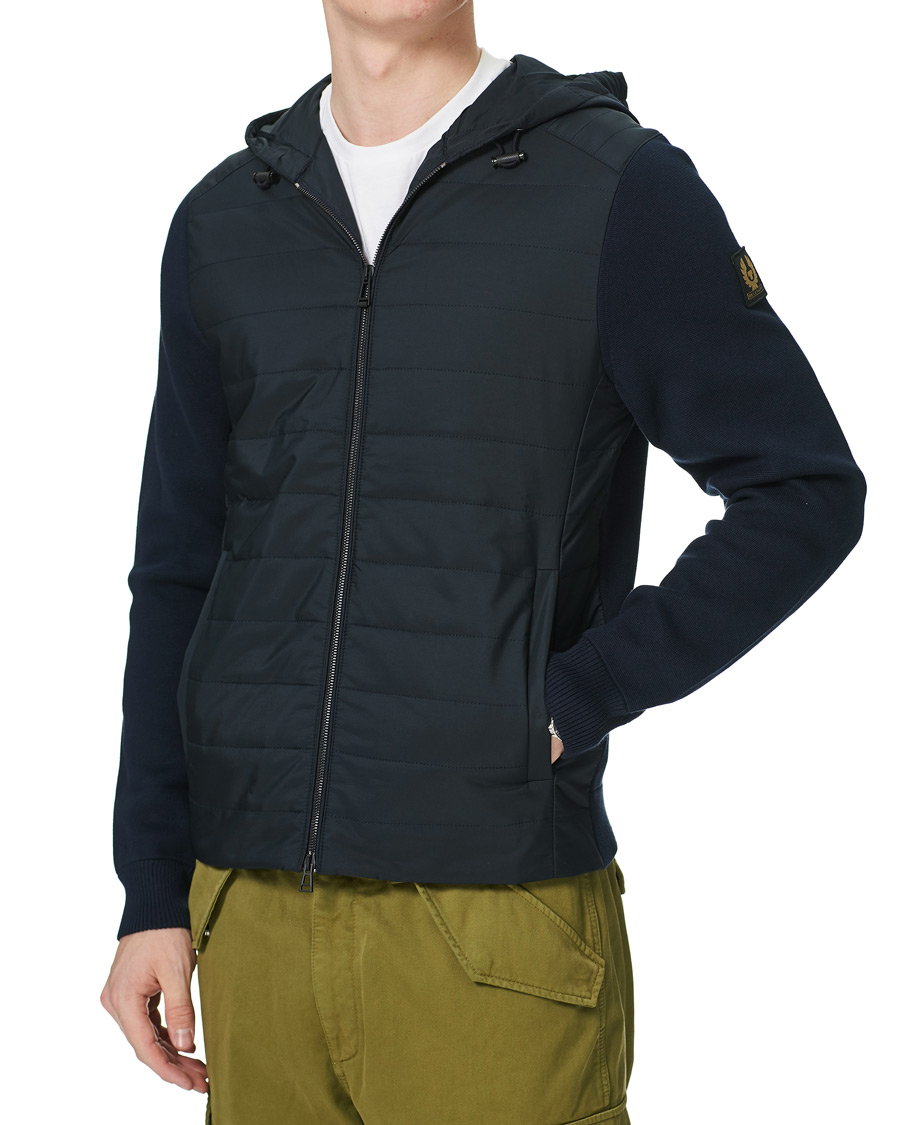 Herre | Trøjer | Belstaff | Omar Zip Through Hybrid Hood Dark Ink