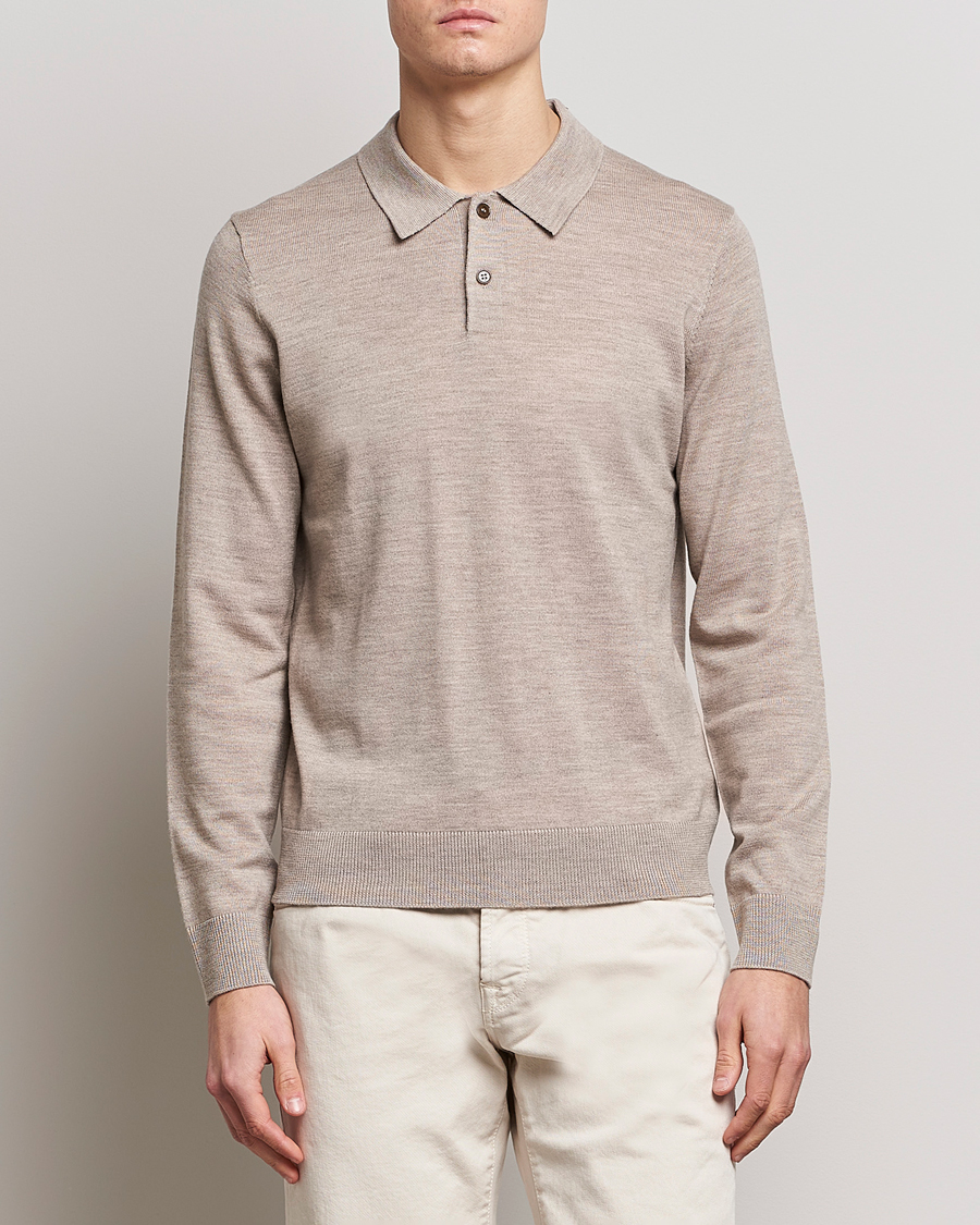 Herre | Morris | Morris | Merino Polo Knit Khaki