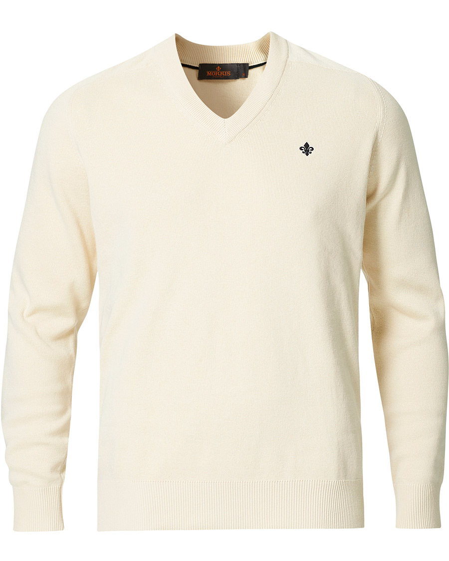 Herre | Trøjer | Morris | Hilyard Knitted V-Neck Sweater Off White