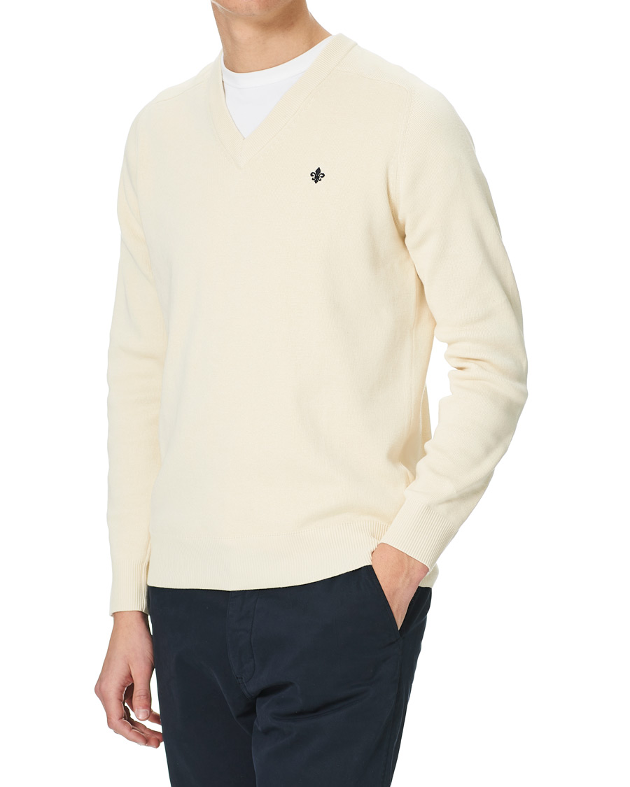 Herre | Trøjer | Morris | Hilyard Knitted V-Neck Sweater Off White