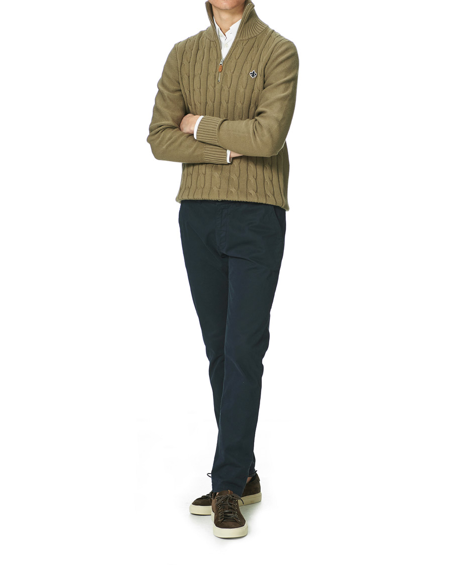 Herre | Trøjer | Morris | Marlebone Cable Half-Zip Green