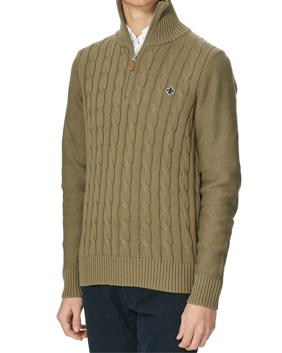 Herre | Trøjer | Morris | Marlebone Cable Half-Zip Green
