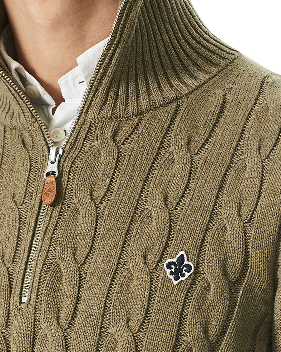 Herre | Trøjer | Morris | Marlebone Cable Half-Zip Green