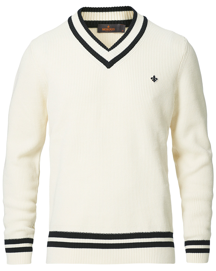 Herre | Trøjer | Morris | Willoughby V-Neck Cricket Sweater Off White