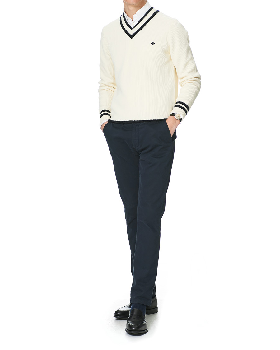 Herre | Trøjer | Morris | Willoughby V-Neck Cricket Sweater Off White