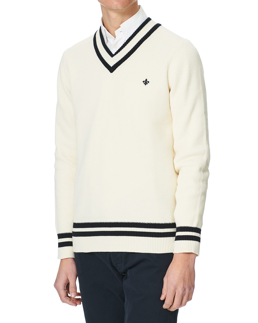 Herre | Trøjer | Morris | Willoughby V-Neck Cricket Sweater Off White
