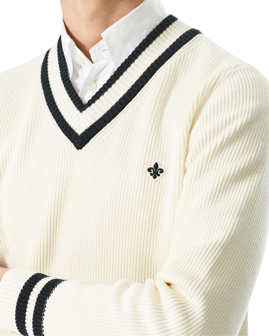 Herre | Trøjer | Morris | Willoughby V-Neck Cricket Sweater Off White