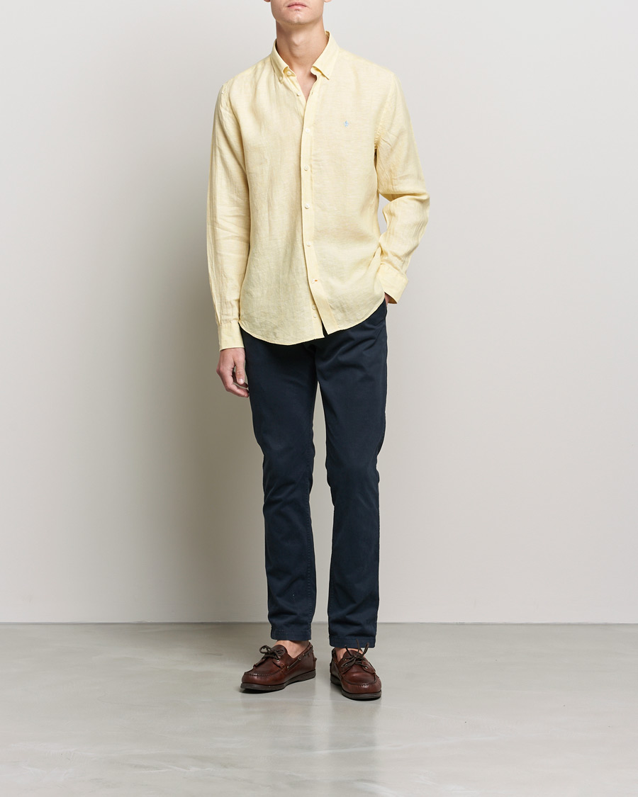 Herre | Skjorter | Morris | Douglas Linen Shirt Yellow