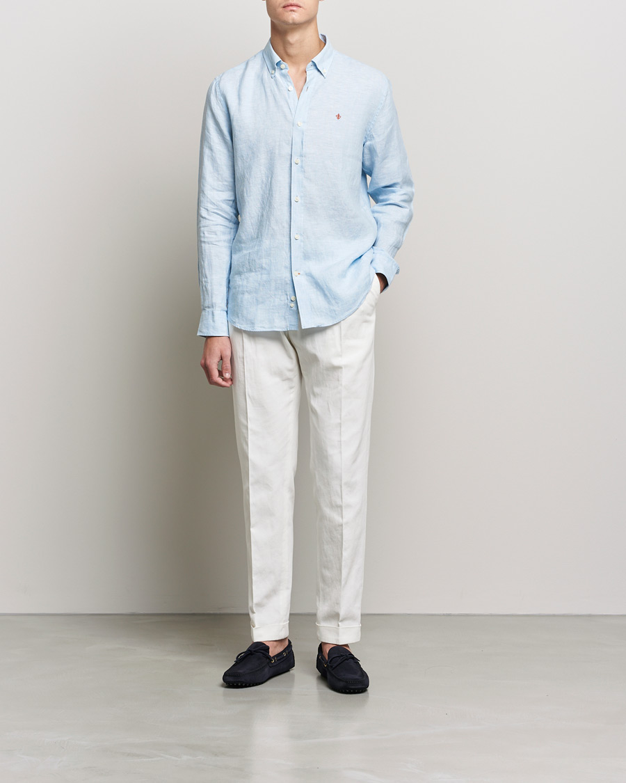 Herre | Skjorter | Morris | Douglas Linen Shirt Light blue