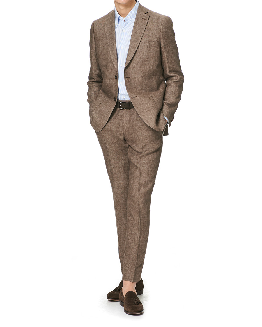 Herre | Bukser | Morris | Rodney Linen Trousers Brown