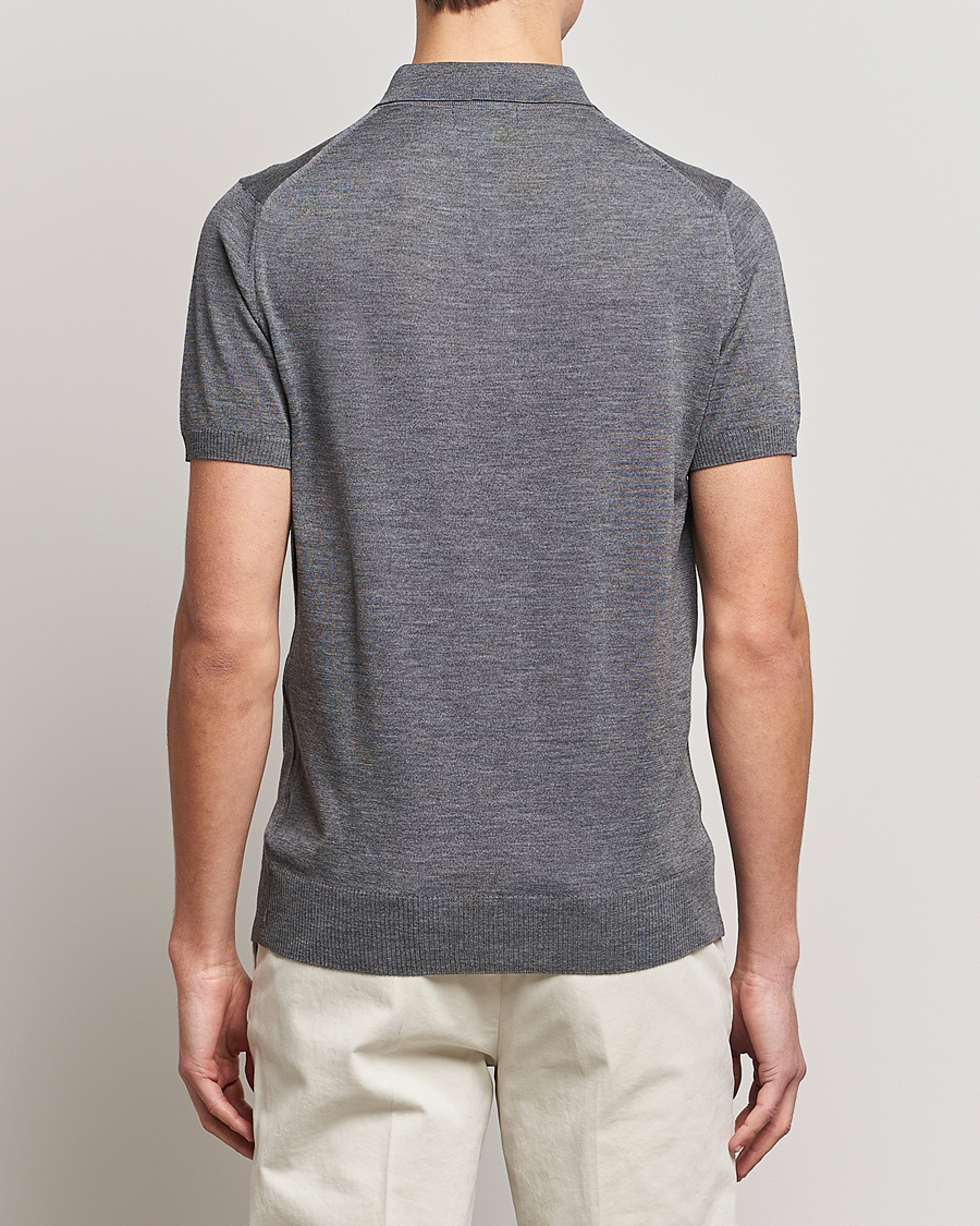 Herre | Trøjer | Morris Heritage | Short Sleeve Knitted Polo Shirt Grey