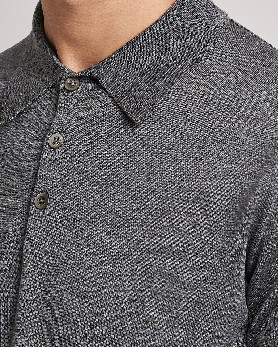 Herre | Trøjer | Morris Heritage | Short Sleeve Knitted Polo Shirt Grey