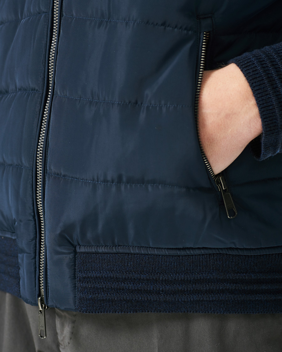 Herre | Jakker | Morris Heritage | Remington Knitted Hybrid Jacket Navy