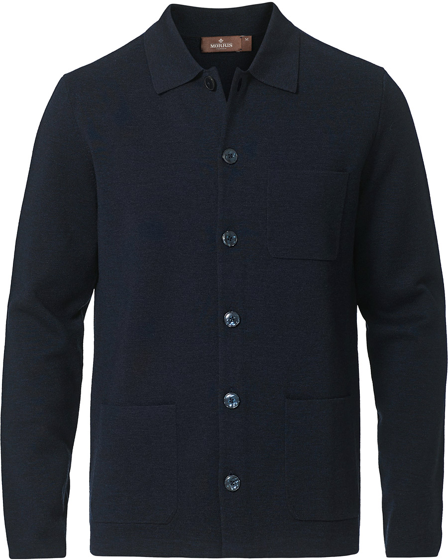 Herre | Trøjer | Morris Heritage | Knitted Shirt Jacket Navy