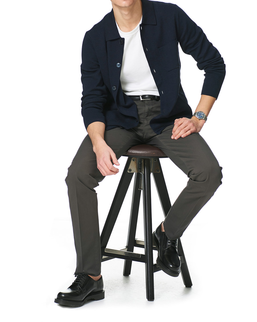Herre | Trøjer | Morris Heritage | Knitted Shirt Jacket Navy