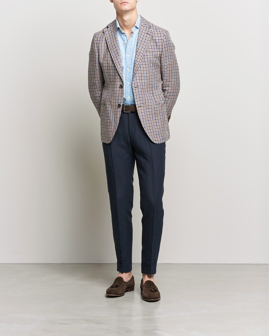 Herre | Blazere & jakker | Morris Heritage | Mike Patch Pocket Checked Blazer Brown