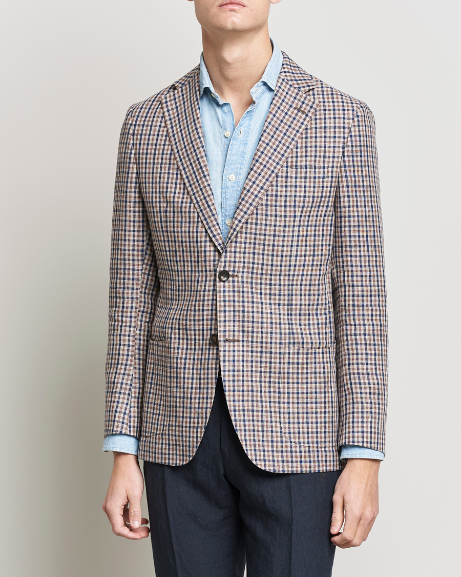 Herre | Blazere & jakker | Morris Heritage | Mike Patch Pocket Checked Blazer Brown