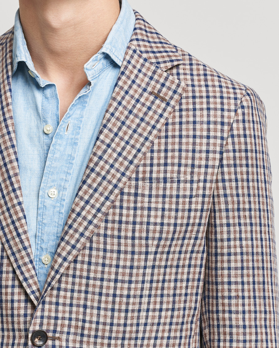 Herre | Blazere & jakker | Morris Heritage | Mike Patch Pocket Checked Blazer Brown