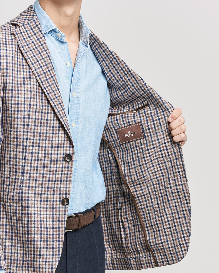 Herre | Blazere & jakker | Morris Heritage | Mike Patch Pocket Checked Blazer Brown
