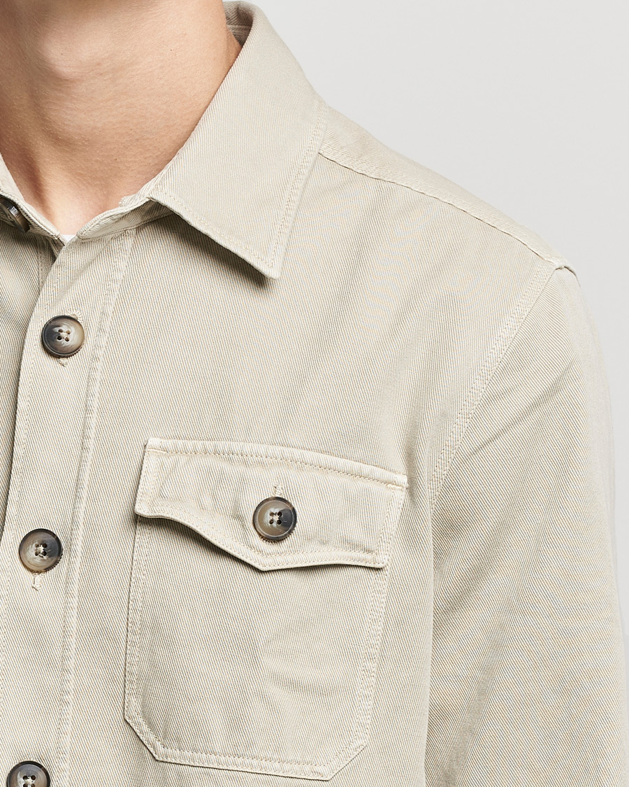 Herre | Skjorter | Morris | Sanford Light Cotton Overshirt Beige
