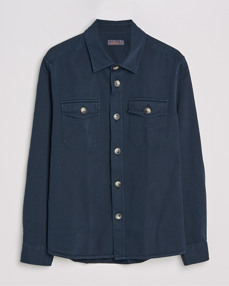 Herre | Skjorter | Morris | Sanford Light Cotton Overshirt Navy