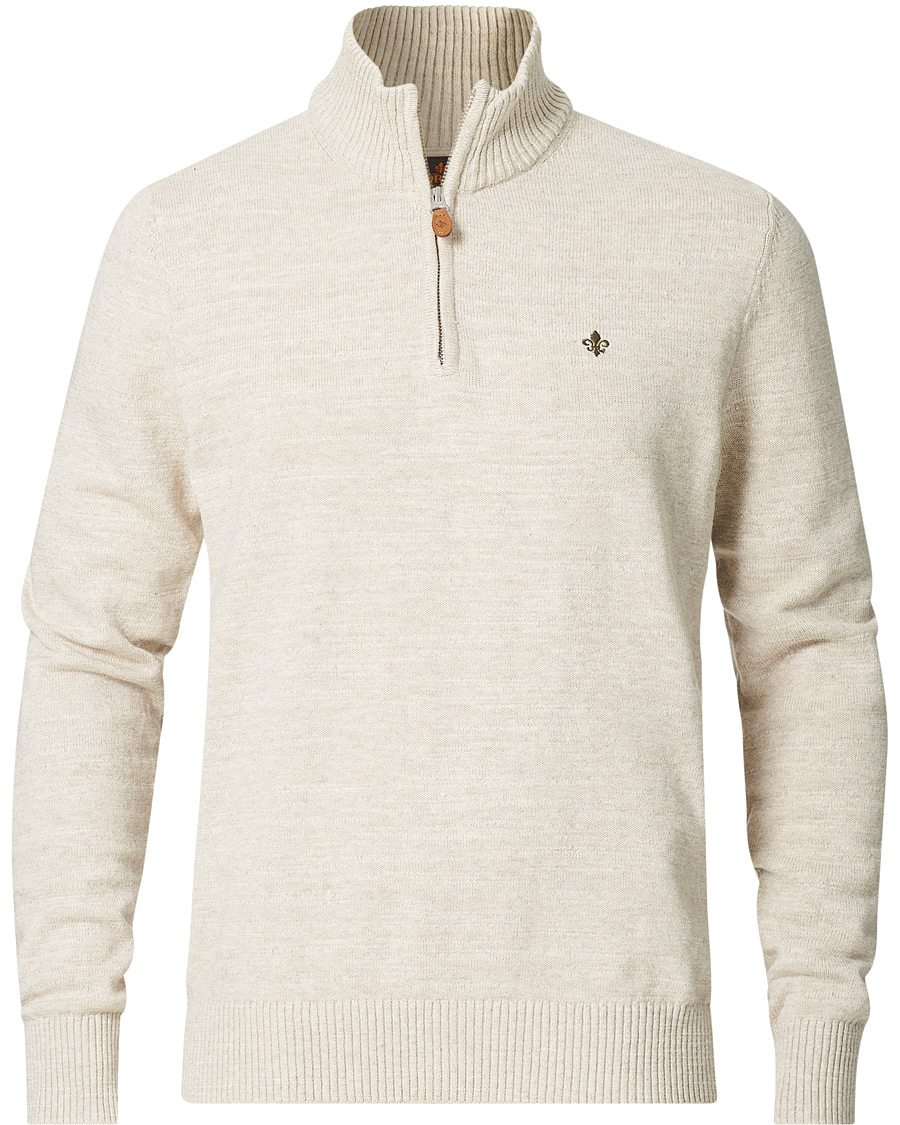 Herre | Trøjer | Morris | Randall Cotton Half Zip Ecru