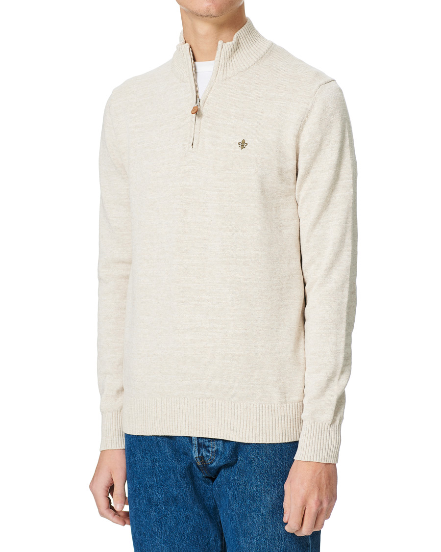 Herre | Trøjer | Morris | Randall Cotton Half Zip Ecru