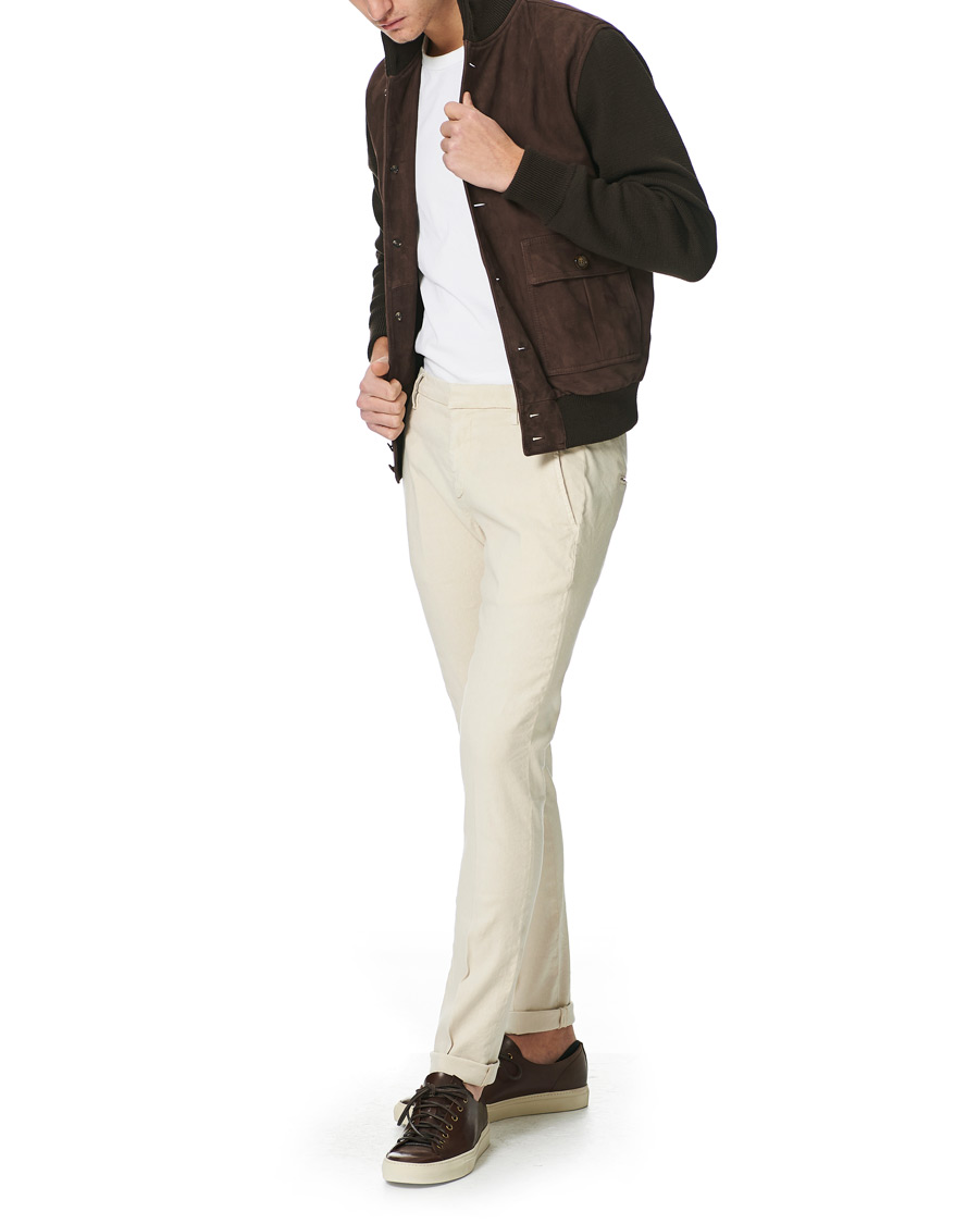 Herre | Bukser | Dondup | Gaubert Linen Stretch Chinos Beige