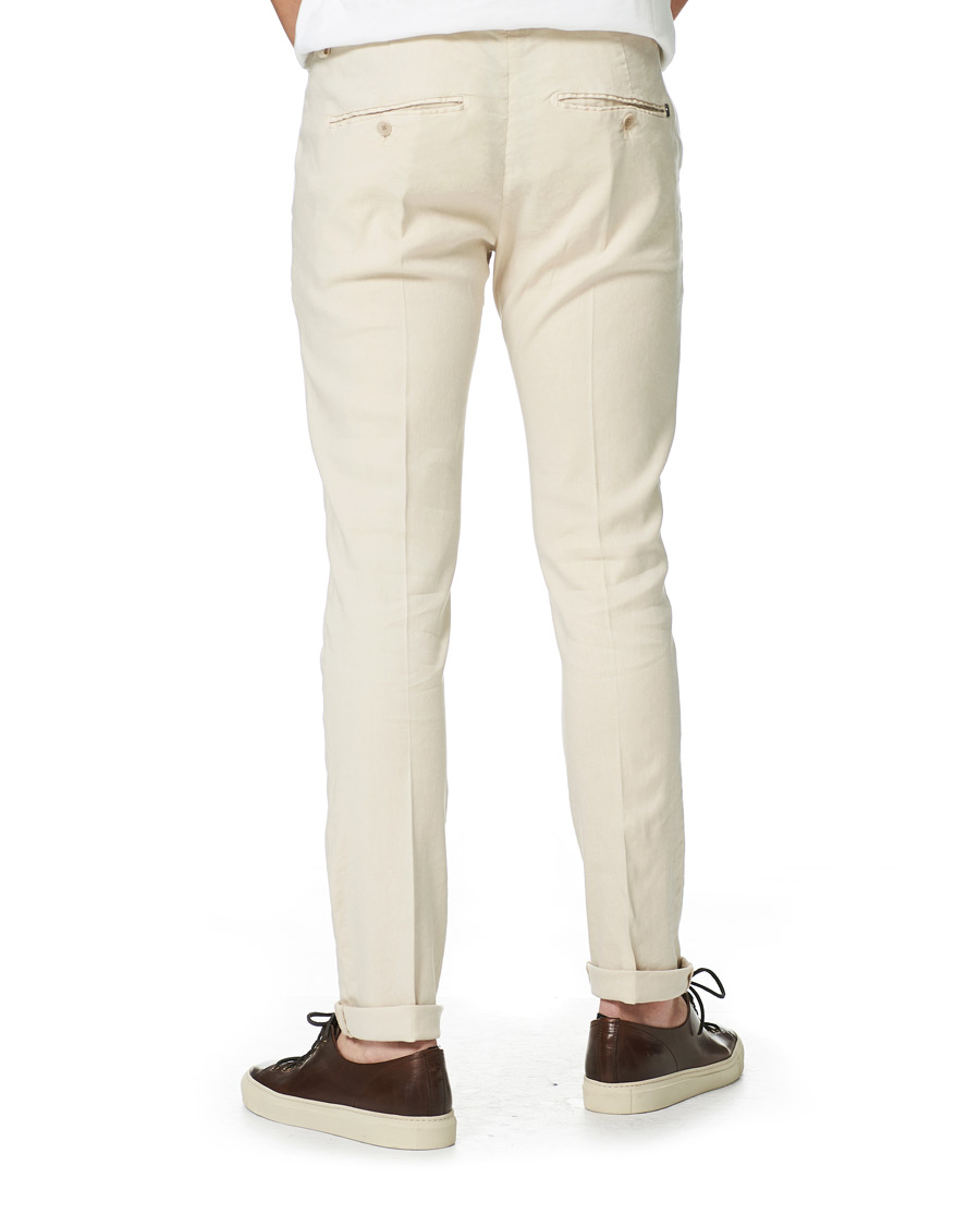 Herre | Bukser | Dondup | Gaubert Linen Stretch Chinos Beige