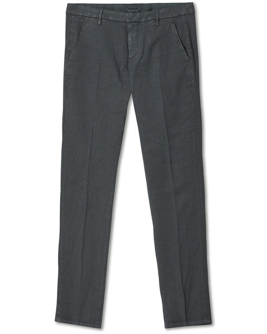 Herre | Bukser | Dondup | Gaubert Linen Stretch Chinos Dark Grey