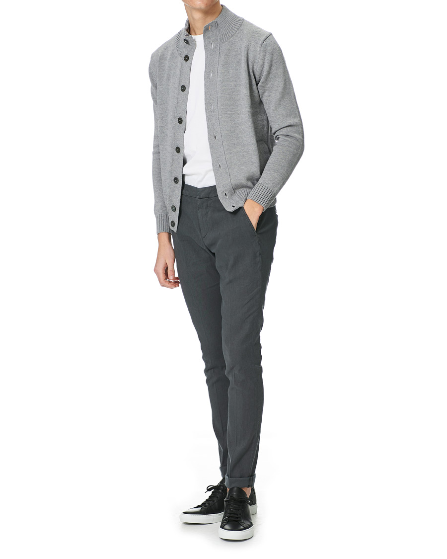 Herre | Bukser | Dondup | Gaubert Linen Stretch Chinos Dark Grey