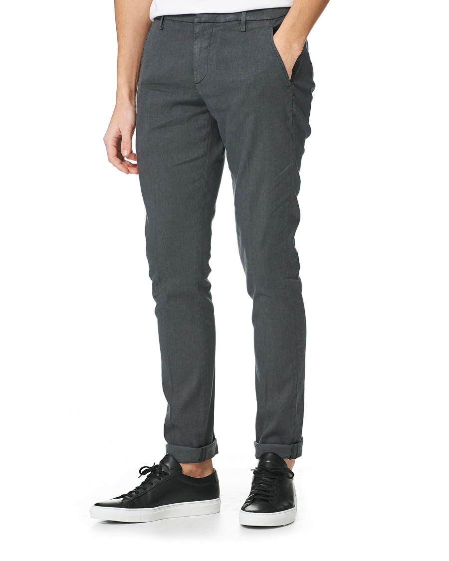 Herre | Bukser | Dondup | Gaubert Linen Stretch Chinos Dark Grey