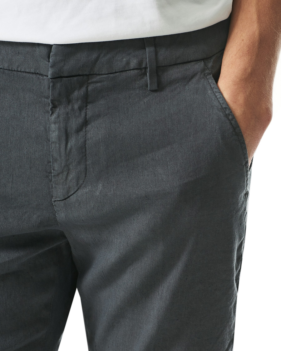Herre | Bukser | Dondup | Gaubert Linen Stretch Chinos Dark Grey