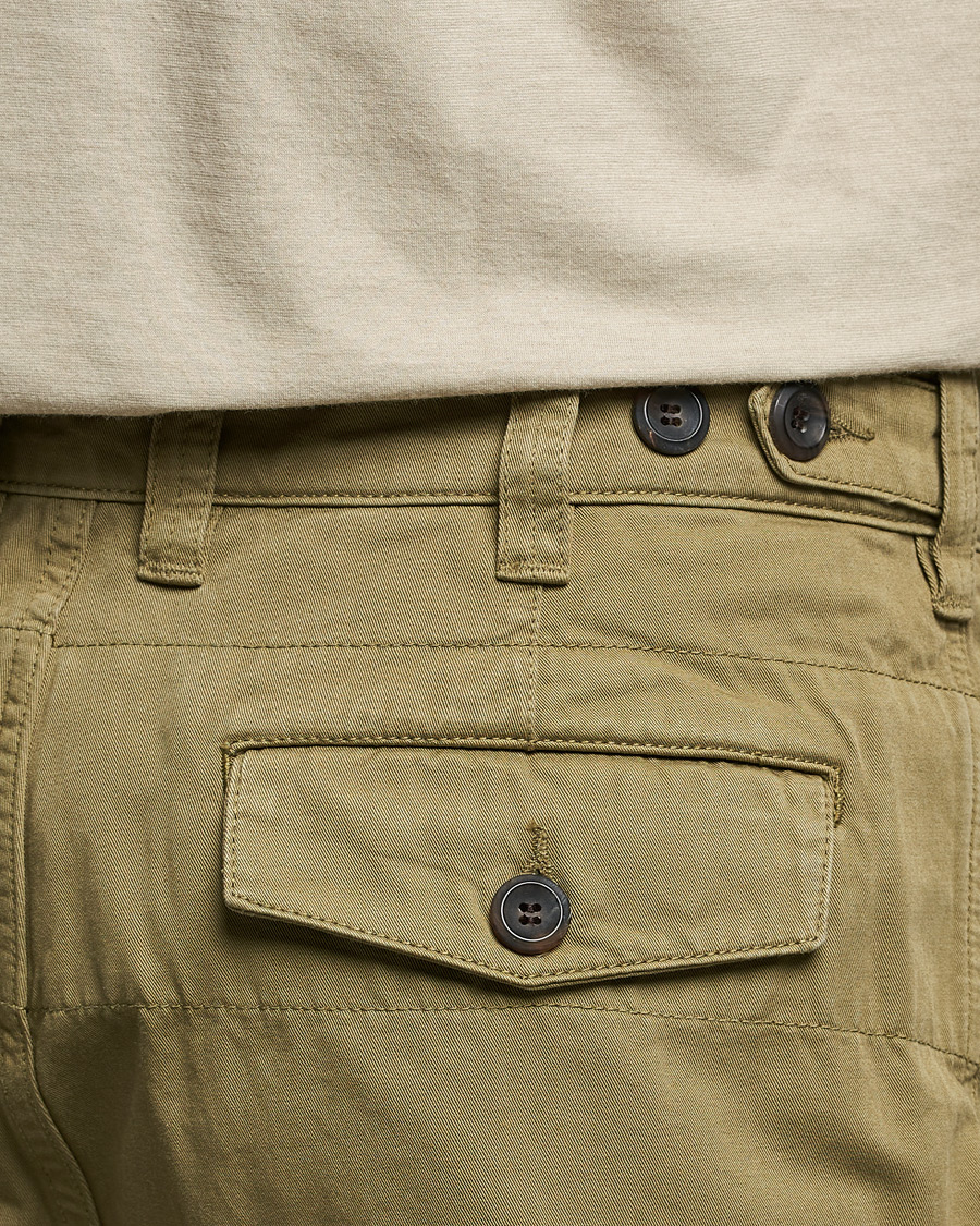 Herre | Bukser | Drake's | Flat Front Cotton Chino Olive