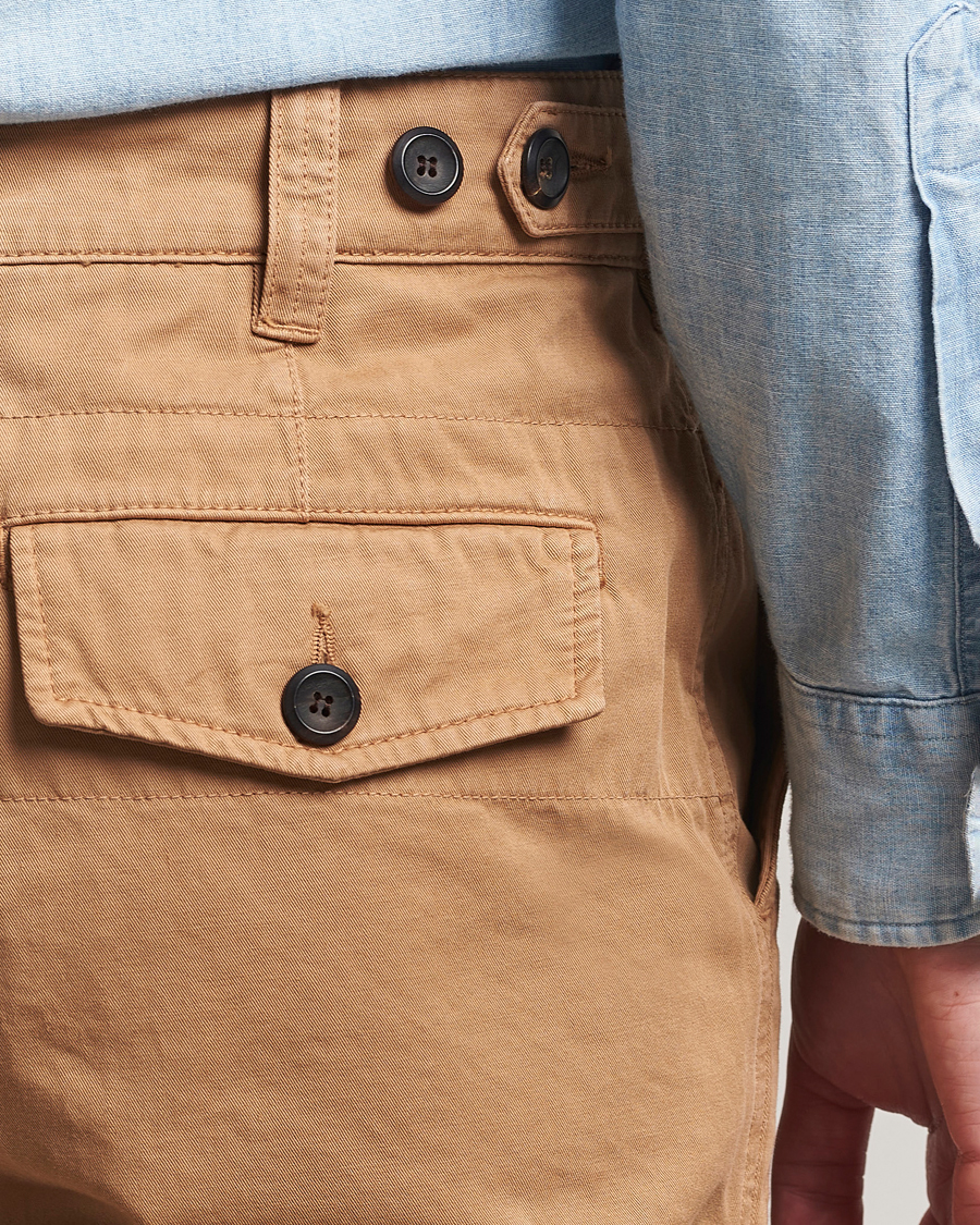 Herre | Bukser | Drake's | Flat Front Cotton Chino Brown