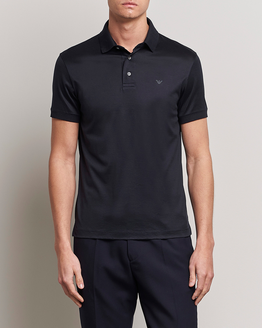 Herre |  | Emporio Armani | Cotton Tencel Polo Navy