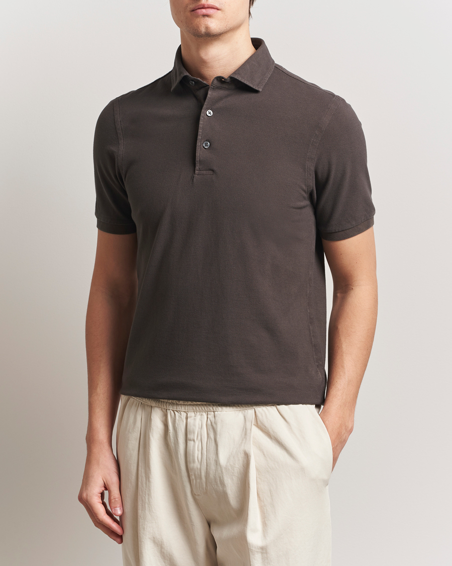 Herre | Polotrøjer | Gran Sasso | Washed Polo Brown