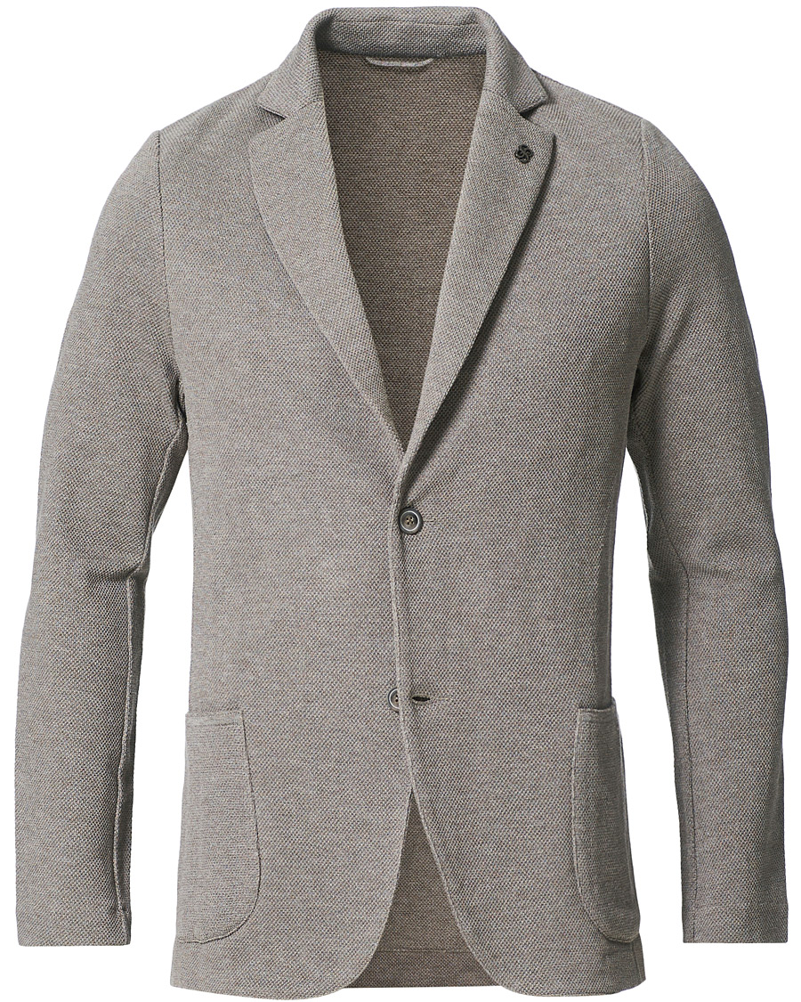 Herre | Blazere & jakker | Gran Sasso | Structured Cotton/Linen Blazer Grey/Brown