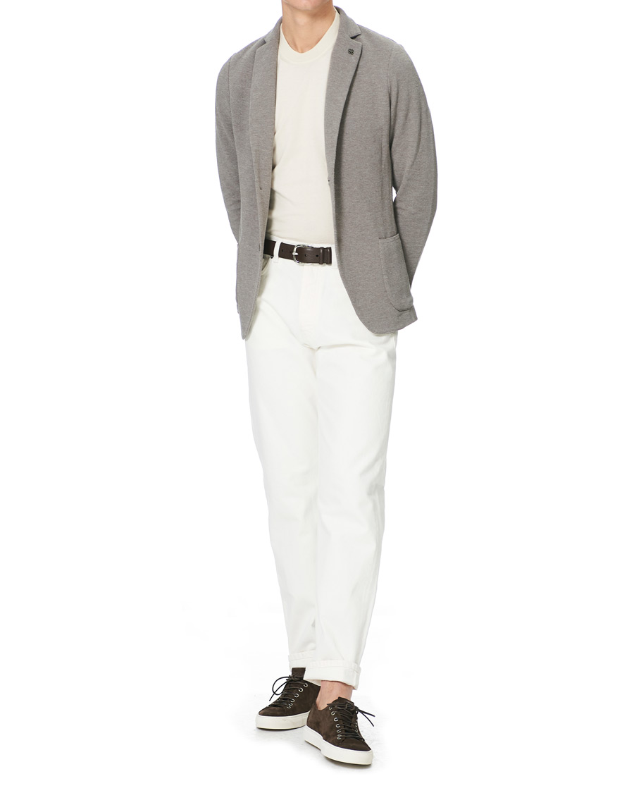 Herre | Blazere & jakker | Gran Sasso | Structured Cotton/Linen Blazer Grey/Brown