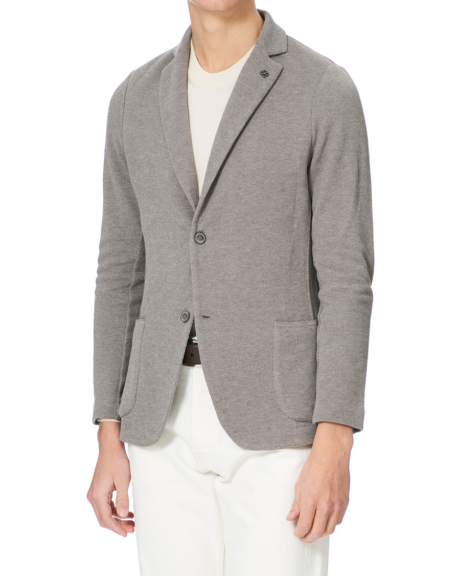 Herre | Blazere & jakker | Gran Sasso | Structured Cotton/Linen Blazer Grey/Brown