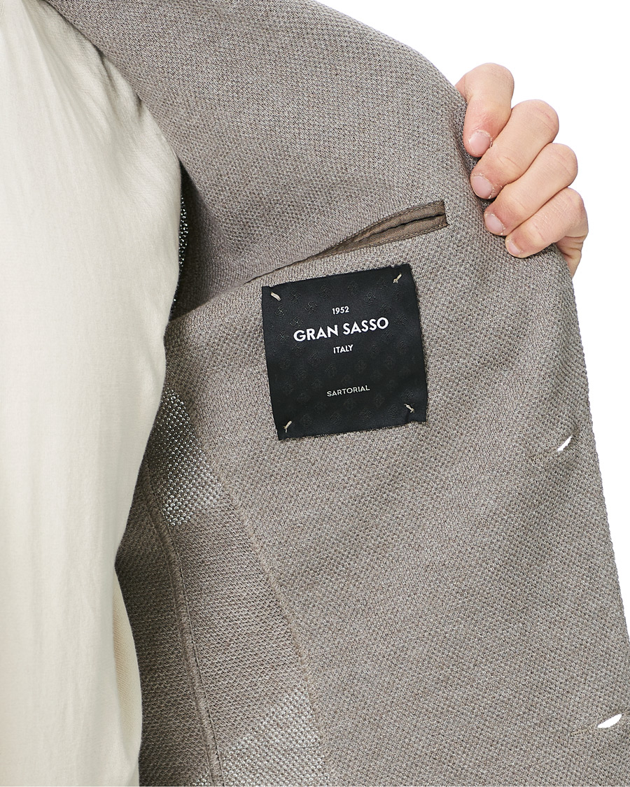 Herre | Blazere & jakker | Gran Sasso | Structured Cotton/Linen Blazer Grey/Brown